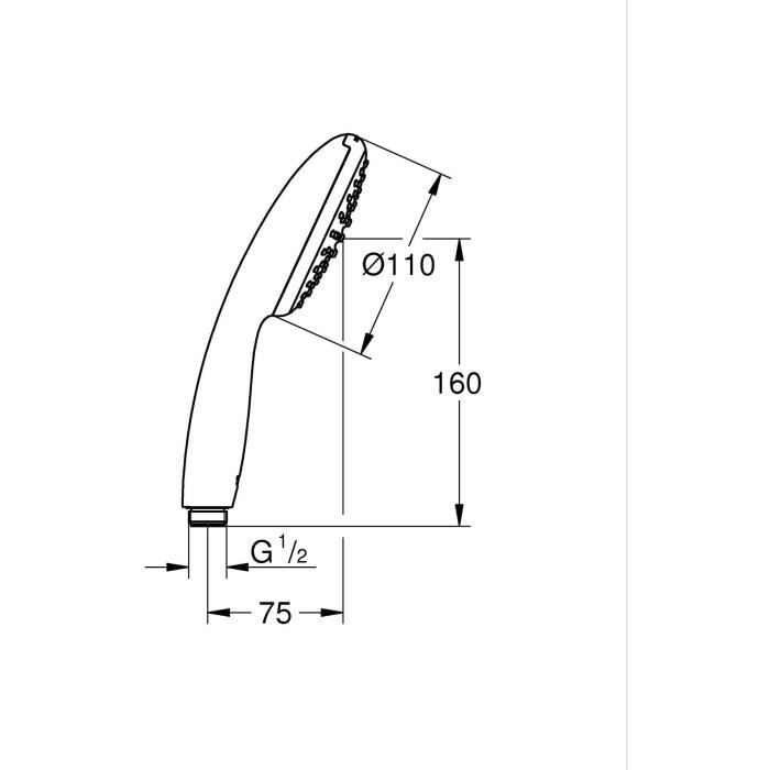 Pommeau de douche - GROHE Vitalio Start 110 27940001 - 1 jet Pluie - Economie d'eau - Procédé anti-calcaire - Chromé
