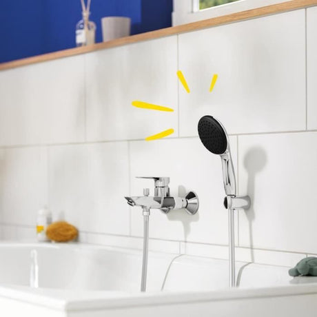 Ensemble de douche avec pommeau 1 jet Pluie, support et flexible 1,75m - GROHE Vitalio Start 110 27944001 - Economie d'eau