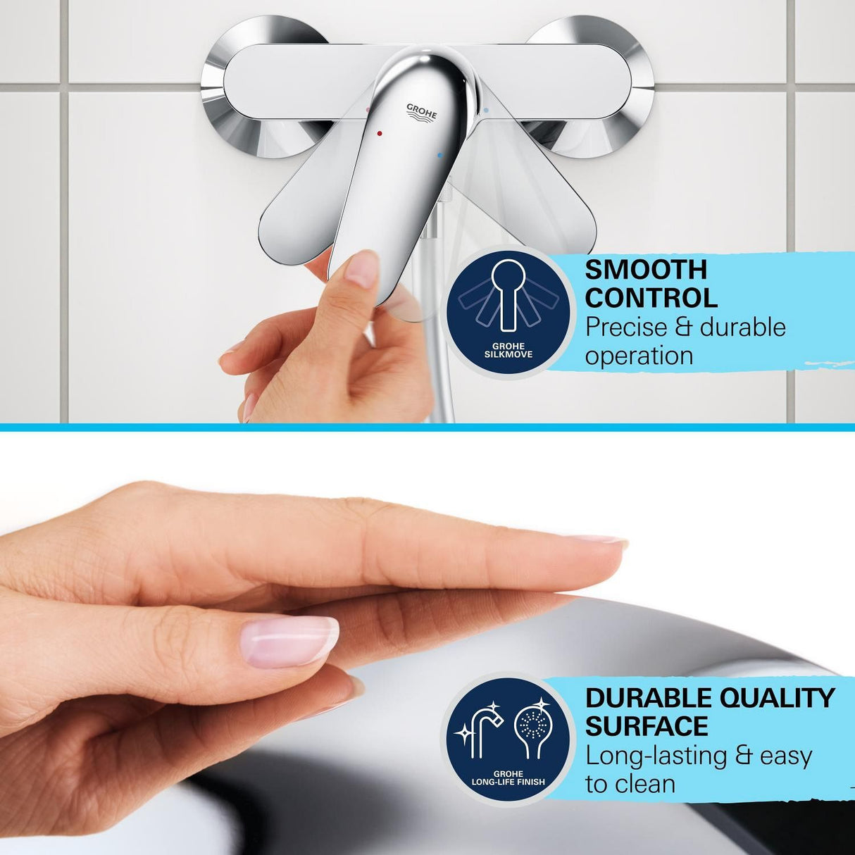 Mitigeur Bain / Douche Start - GROHE - 24206002 - Inverseur automatique - Mousseur économique - Chromé