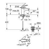 Mitigeur monocommande - GROHE - 24319001 - Lavabo Swift - Avec sécurité enfant - Taille S