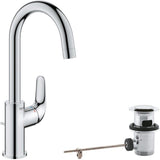 Mitigeur monocommande lavabo - GROHE Swift - 24330001 - Chromé - Taille L - Bec haut - Economie d'eau