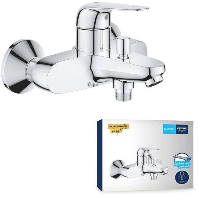 Mitigeur monocommande bain/douche - GROHE Swift - 24335001 - Chromé - Montage mural apparent