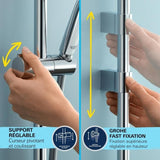 Ensemble de douche avec mitigeur thermostatique, pommeau 3 jets, barre 60cm et flexible - GROHE 34791001 - Economie d'eau - Chromé
