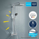 Colonne de douche avec mitigeur thermostatique - Economie d'eau - GROHE Vitalio Comfort 250 - Chromé - 26696001