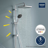Colonne de douche avec inverseur manuel - Economie d'eau - GROHE Vitalio Comfort 250 - Chromé - 26698001
