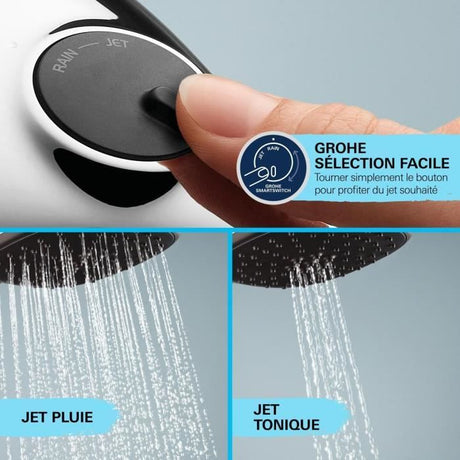 Colonne de douche avec mitigeur thermostatique - Economie d'eau - GROHE Vitalio Start System 250 - Chromé - 26677001