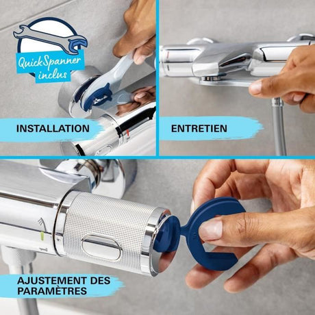 Colonne de douche avec mitigeur thermostatique - Economie d'eau - GROHE Vitalio Start System 250 - Chromé - 26677001
