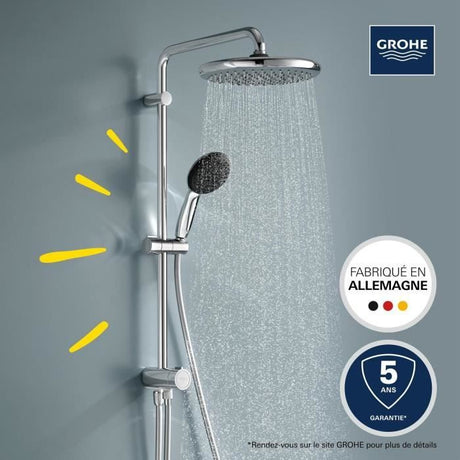 Colonne de douche avec inverseur manuel - Economie d'eau - GROHE Vitalio Start System 250 - Chromé - 26680001