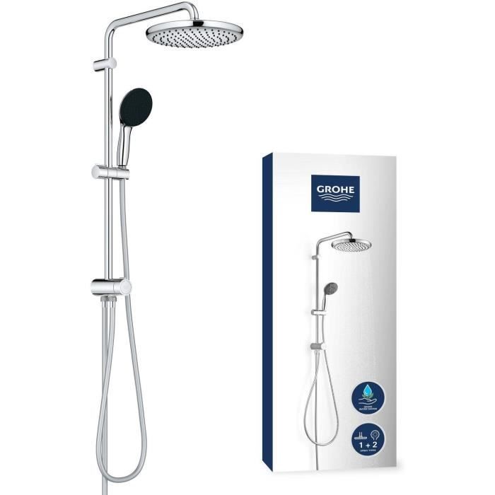 Colonne de douche avec inverseur manuel - Economie d'eau - GROHE Vitalio Start System 250 - Chromé - 26680001