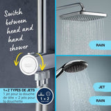 Colonne de douche avec inverseur manuel - Economie d'eau - GROHE Vitalio Start System 250 - Chromé - 26680001