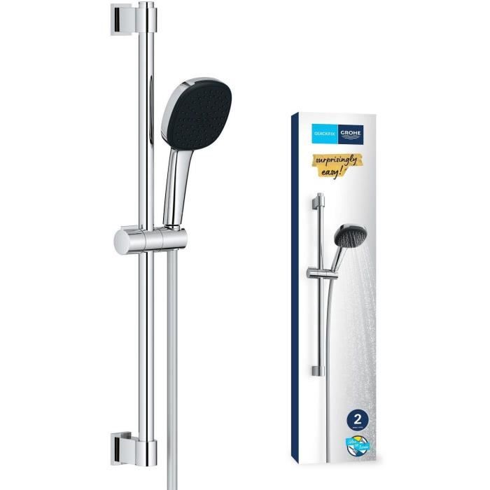 Ensemble de douche avec pommeau 2 jets, barre et flexible - GROHE Vitalio Comfort 110 26928001 - Sélection facile - Economie d'eau