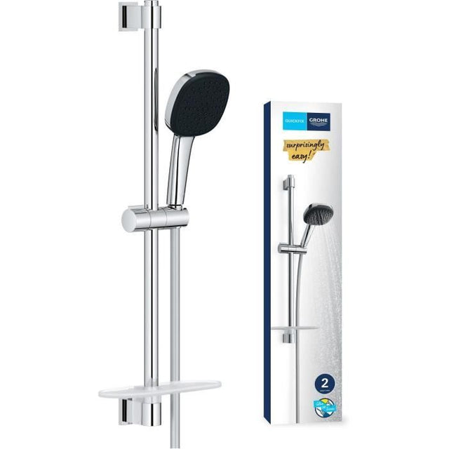 Ensemble de douche avec pommeau 2 jets, barre, flexible et tablette - GROHE Vitalio Comfort 110 26929001 - Economie d'eau - Chromé