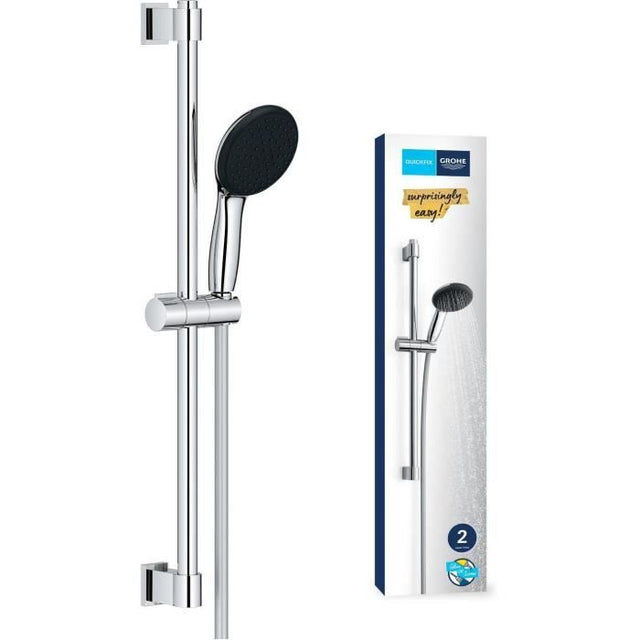 Ensemble de douche avec pommeau 2 jets, barre 60cm et flexible - GROHE Vitalio Start 110 26951001 - Economie d'eau - Chromé