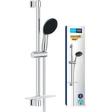 Ensemble de douche avec pommeau 2 jets, barre 60cm, flexible et tablette- GROHE Vitalio Start 110 26952001 - Economie d'eau - Chromé