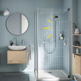 Ensemble de douche avec pommeau 1 jet, barre 90cm et flexible - GROHE Vitalio Start 110 26953001 - Economie d'eau - Chromé