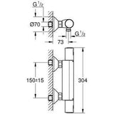 Mitigeur thermostatique douche - GROHE Precision Start - Noir mat - Economie d'eau