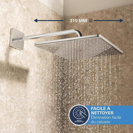 Ensemble de douche encastré - 1 jet - Mitigeur thermostatique - GROHE - 34881000 - Gris