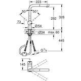 GROHE Mitigeur évier Minta 32168000 - Douchette extractible - Bec L - Bec tube pivotant 360° - Clapet anti-retour - Chrome