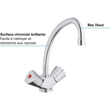 Mélangeur Evier - GROHE - Costa Trend - Bec haut - Chromé - Garantie 5 ans