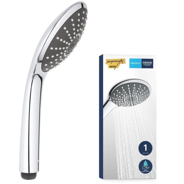 Douchette 1 jet GROHE Vitalio Joy 110 Chromé - Économie d'eau, Double paroi, Compatible chauffe-eau
