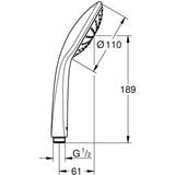 Douchette 1 jet - GROHE - Vitalio Joy 110 - EcoJoy - StarLight Chrome - Inner WaterGuide