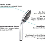 Douchette 3 jets - GROHE - Vitalio Joy 110 Massage - Chromé - Economie d'eau