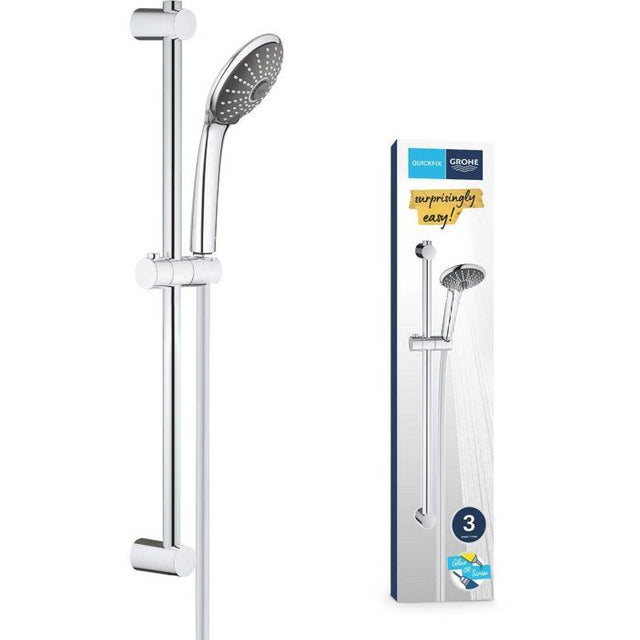 Ensemble de douche 3 jets - GROHE - Vitalio Joy 110 Massage - Flexible lisse - Systeme anti-torsion