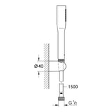 Ensemble de douche - GROHE - Vitalio Get Stick - Economie d'eau - Chrome - Support mural