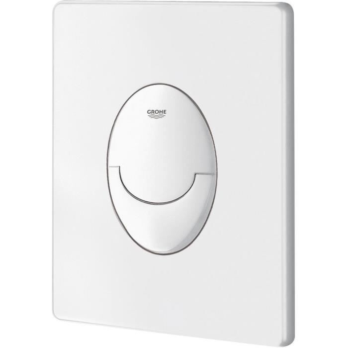 Plaque de commande Start - GROHE - Blanc alpin - 2 débits - Déclenchement pneumatique