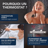 GROHE Mitigeur thermostatique douche ˝ Grohtherm 2000 34469001 - Porte-savon - Limiteur de température - Economie d'eau - Chrome