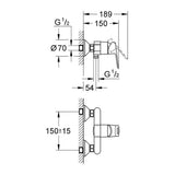 Mitigeur de douche monocommande BAULOOP avec cartouche céramique - GROHE - 23340-000