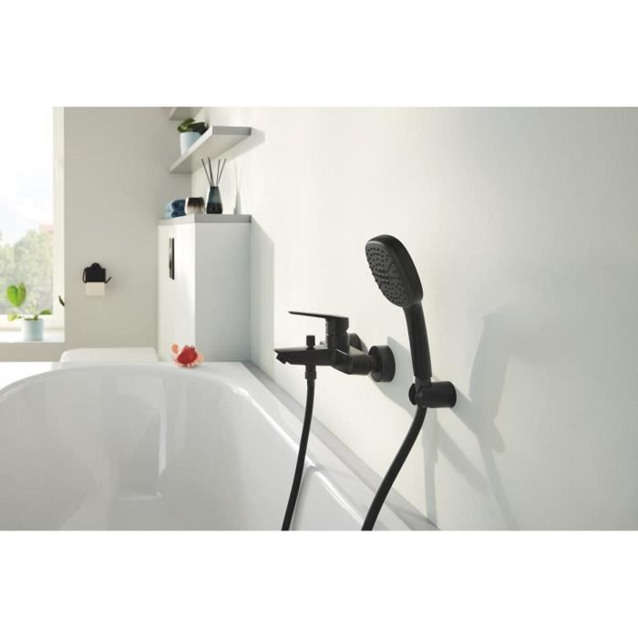 Pommeau de douche - GROHE Vitalio Comfort 110 263972431 - 2 jets (Pluie/Stimulant) - Sélection facile - Economie d'eau - Noir Mat