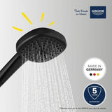 Pommeau de douche - GROHE Vitalio Comfort 110 263972431 - 2 jets (Pluie/Stimulant) - Sélection facile - Economie d'eau - Noir Mat