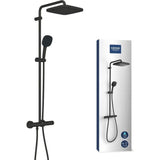 Colonne de douche avec mitigeur thermostatique - Economie d'eau - GROHE Vitalio Comfort 250 - Noir Mat - 266962431