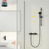 Ensemble de douche avec pommeau 2 jets, barre 60cm et flexible 1,75m - GROHE Vitalio Start 110 279482431 - Economie d'eau - Noir Mat