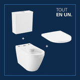 Ensemble WC a poser - Sortie horizontale - Sans bride - GROHE Euro Ceramic (102 489 SH00)