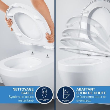 Ensemble WC a poser - Sortie horizontale - Sans bride - GROHE Euro Ceramic (102 489 SH00)