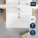 Lavabo suspendu - Porcelaine vitrifiée - Rectangulaire - GROHE Euro Ceramic - 60 cm - 21 cm - Blanc