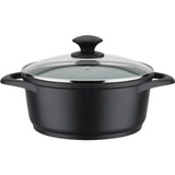 Batterie de cuisine - Tous feux dont induction - GSW - GOURMET GRANIT - Fonte d'aluminium massive - 7 pieces - Sans PFAS - Noir