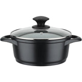 Batterie de cuisine - Tous feux dont induction - GSW - GOURMET GRANIT - Fonte d'aluminium massive - 7 pieces - Sans PFAS - Noir
