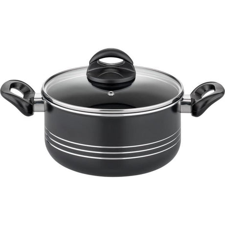 Batterie de cuisine - Induction - GSW - MILANO NERO - 15 pieces - Aluminium massif - Noir