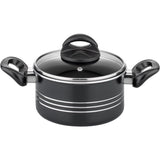 Batterie de cuisine - Induction - GSW - MILANO NERO - 15 pieces - Aluminium massif - Noir