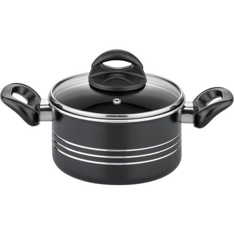 Batterie de cuisine - Induction - GSW - MILANO NERO - 15 pieces - Aluminium massif - Noir