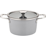 Batterie de cuisine - Tous feux dont induction - GSW - STRATOS - Acier émaillé - 7 pieces - Gris