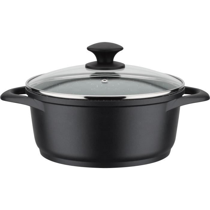 Batterie de cuisine 10 pcs - GSW - GOURMET GRANIT - Fonte d'aluminium - compatible Induction