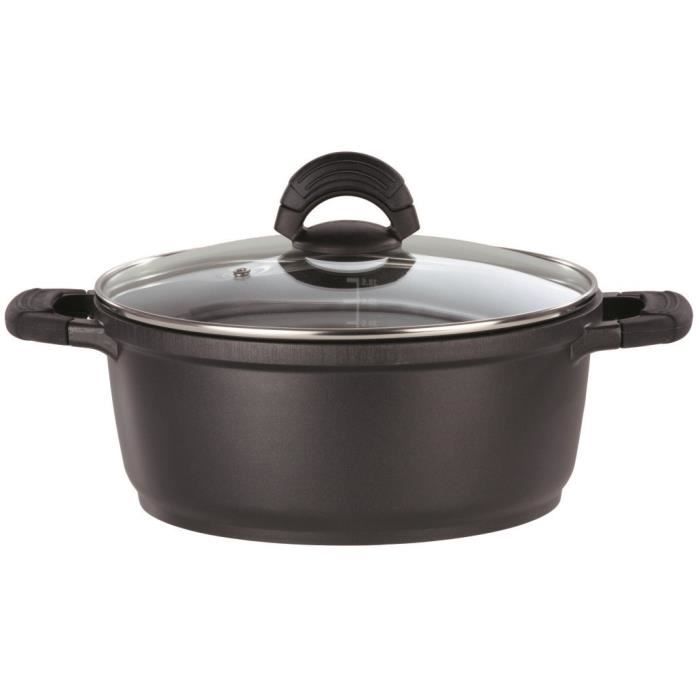 Faitout fonte d'aluminium - GSW - SILCOGUSS - 28 cm - Induction - Noir