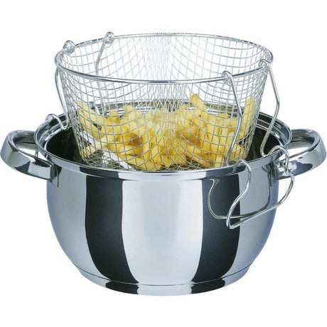 Friteuse - GSW - 488204 - Induction - 22 cm - Couvercle en verre - Acier inoxydable