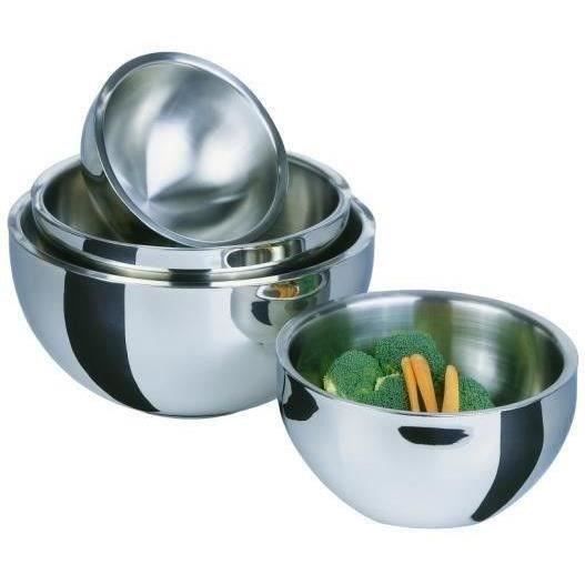 Saladier isotherme - GSW - 30 cm - Acier inoxydable - 5,50 L - Couvercle étanche - Double paroi