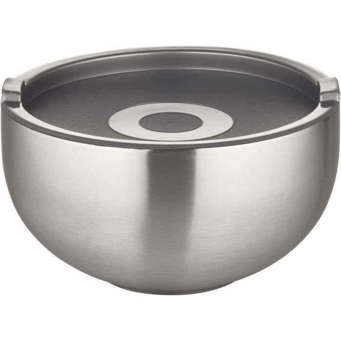 Saladier isotherme - GSW - 30 cm - Acier inoxydable - 5,50 L - Couvercle étanche - Double paroi
