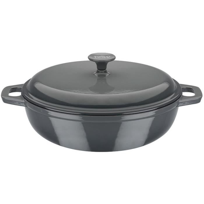 Cocotte fonte massive - GSW - GREY SHADOW - 30 cm - Ronde - Induction - Gris
